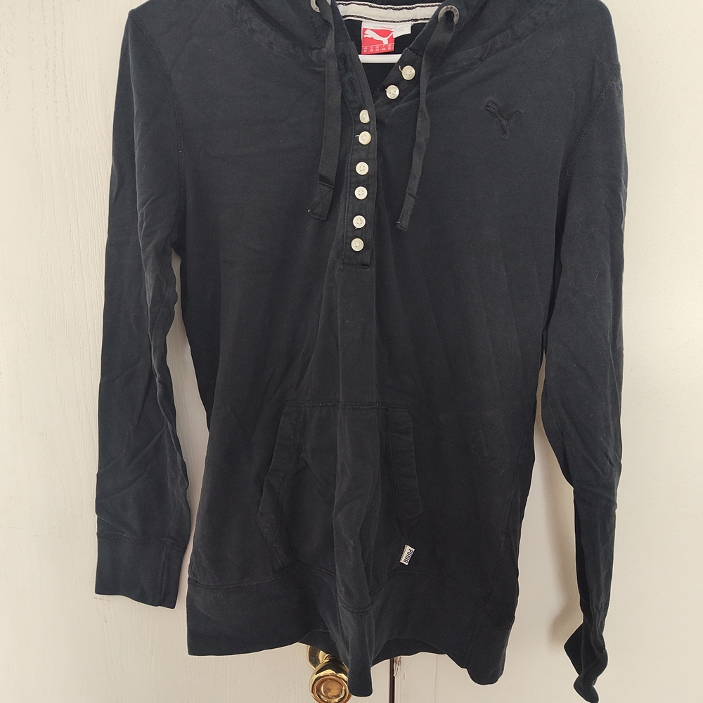 Women's Puma Black Hoodie Sweatshirt